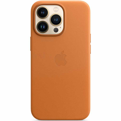 Afbeelding van Apple Leather Case + MS iPhone 13 Pro Max Golden Brown