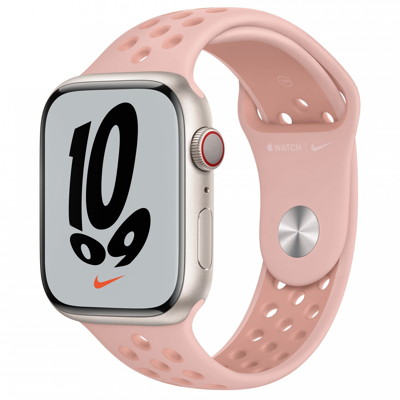 Afbeelding van Apple Watch Strap 45mm Pink Oxford/Rose Whisper Nike Sport Band