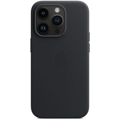 Afbeelding van Origineel Apple iPhone 14 Pro MagSafe Hoesje Echt leder Hardcase/Backcover Zwart Telefoonhoesje