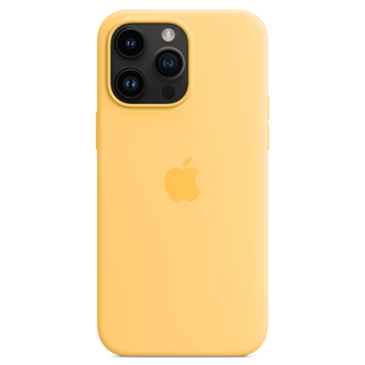 Afbeelding van Apple Silicome Case + MS iPhone 14 Pro Max Sunglow