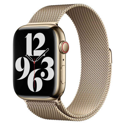 Afbeelding van Apple Watch Strap 45mm Gold Milanese Loop (150 200mm)