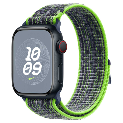 Afbeelding van Apple Watch Strap 41mm Bright Green/Blue Nike Sport Loop (130 200mm)