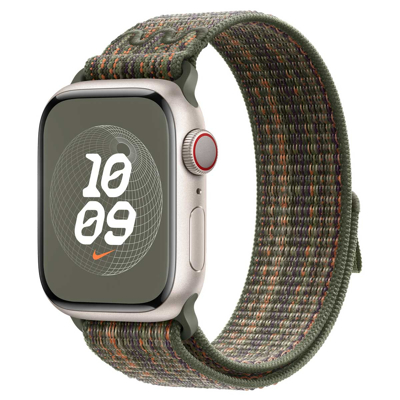 Afbeelding van Apple Watch Strap 41mm Sequoia/Orange Nike Sport Loop (130 200mm)