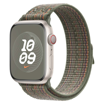 Afbeelding van Apple Watch Strap 45mm Sequoia/Orange Nike Sport Loop (145 220mm)