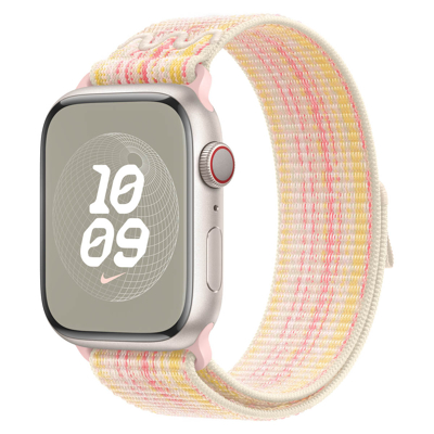Afbeelding van Apple Watch Strap 45mm Starlight/Pink Nike Sport Loop (145 220mm)