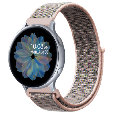 Afbeelding van Nylon bandje Samsung Galaxy Watch 40/42mm / Active 2 42/44mm 3 41mm Roze iMoshion Textiel