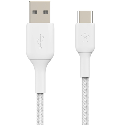 Afbeelding van USB A naar C kabel 1 meter 2.0 (Nylon, Wit)
