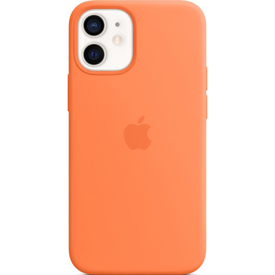Afbeelding van Apple siliconenhoesje met MagSafe iPhone 12 mini kumquat