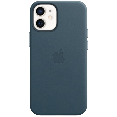 Afbeelding van Apple leren hoesje met MagSafe iPhone 12 mini baltic blue