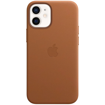 Afbeelding van Apple leren hoesje met MagSafe iPhone 12 mini saddle brown