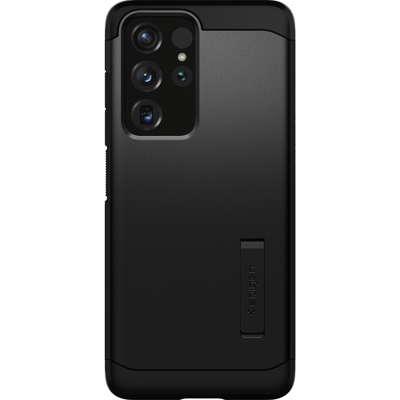 Afbeelding van Samsung Galaxy S21 Ultra Hoesje Kunststof Spigen Hardcase/Backcover Zwart Telefoonhoesje Shockproof/Valbescherming