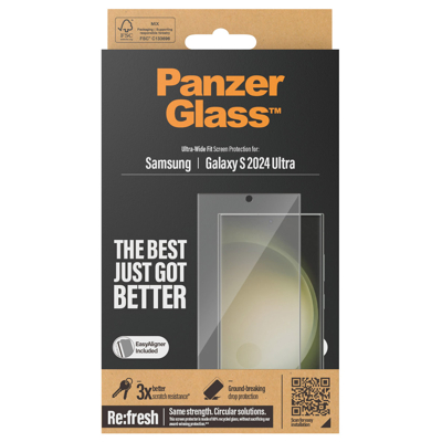 Afbeelding van PanzerGlass Ultra Wide Fit Samsung Galaxy S24 Screenprotector Glas Zwart