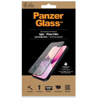 Afbeelding van PanzerGlass Case Friendly iPhone 13 mini Screenprotector Glas Zwart