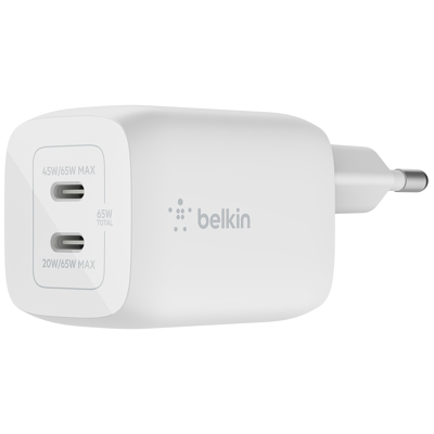 Afbeelding van Belkin 65W PD PPS Dual USB C GaN Charger Universal