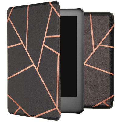 Afbeelding van Amazon Kindle 10 Hoes: iMoshion Design Slim Hard Case Bookcase Black Graphic Kunstleder E Reader Hoezen