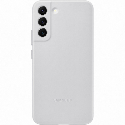 Afbeelding van Samsung Galaxy S22 Plus Hoesje Echt leder Backcover/Hardcase Lichtgrijs Telefoonhoesje