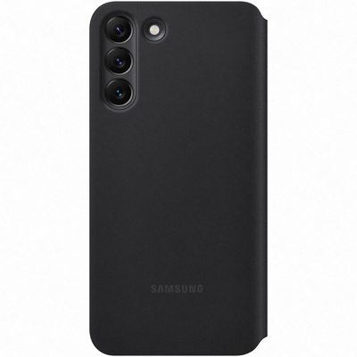 Afbeelding van Samsung Galaxy S22 Plus Hoesje Kunststof Bookcase Zwart Telefoonhoesje