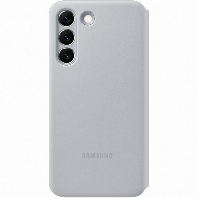 Afbeelding van Samsung Galaxy S22 Hoesje Kunstleder Bookcase Lichtgrijs Telefoonhoesje
