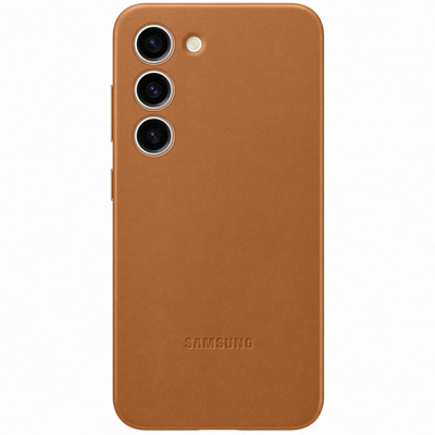 Afbeelding van Samsung Galaxy S23 Hoesje Echt leder Hardcase/Backcover Bruin Telefoonhoesje