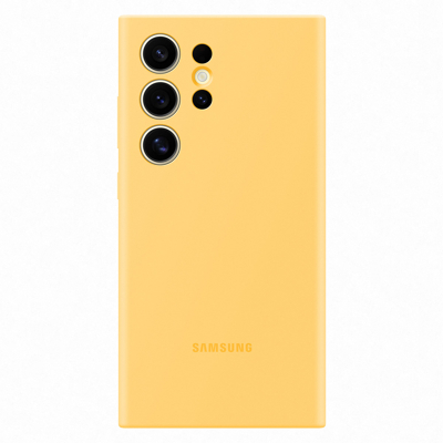 Afbeelding van Samsung Galaxy S24 Ultra Hoesje Siliconen en TPU (zacht) Softcase/Backcover Geel Telefoonhoesje