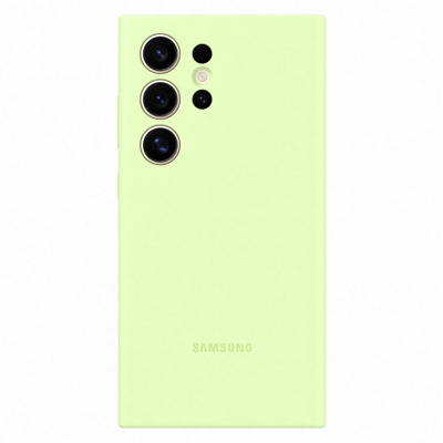 Afbeelding van Samsung Galaxy S24 Ultra Hoesje Siliconen en TPU (zacht) Softcase/Backcover Lichtgroen Telefoonhoesje