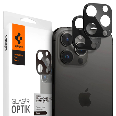 Afbeelding van 2 Pack Screenprotectors Apple iPhone 14 Pro Max: Spigen tR Optik (2Pack) Glas Zwarte randen