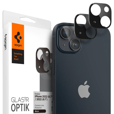 Afbeelding van 2 Pack Screenprotectors Apple iPhone 14 Plus: Spigen tR Optik (2Pack) Glas Zwarte randen