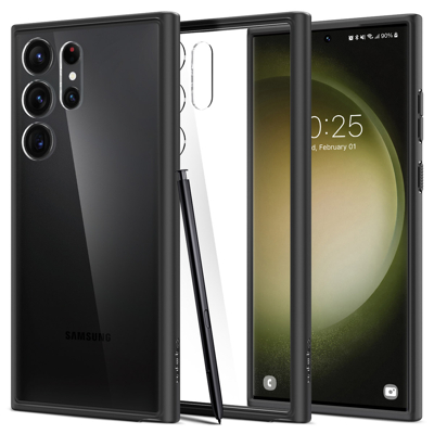 Afbeelding van Samsung Galaxy S23 Ultra Hoesje Kunststof Spigen Hardcase/Backcover Zwart Telefoonhoesje Shockproof/Valbescherming