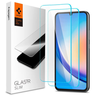 Afbeelding van 2 Pack Screenprotectors Samsung Galaxy A34 (5G): Spigen tR Slim (2Pack) Glas