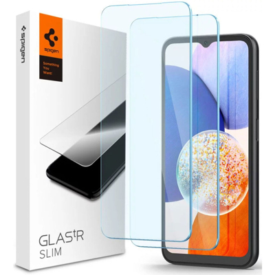 Afbeelding van 2 Pack Screenprotectors Samsung Galaxy A14 (5G): Spigen tR Slim (2Pack) Glas