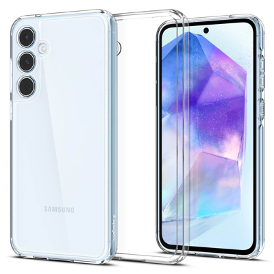 Afbeelding van Samsung Galaxy A55 Hoesje Kunststof Spigen Backcover/Hardcase Transparant Telefoonhoesje Shockproof/Valbescherming