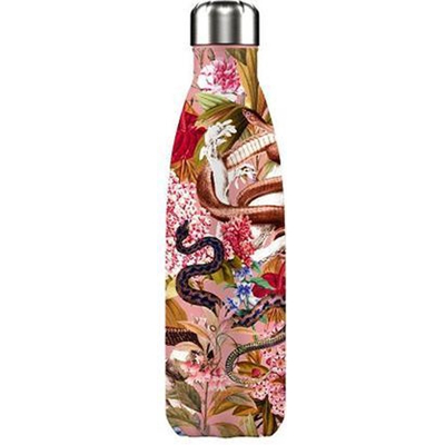 Afbeelding van Thermosfles Roze Snake 500 Ml RVS Chilly&#039;s Tropical Edition L 7 X B H 26 Cm