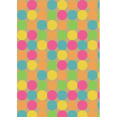 Afbeelding van Apparaatrol Colorful Dots kraft 60gr 200mx30cm