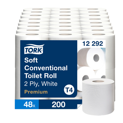 Afbeelding van Toiletpapier Tork T4 premium 2 laags 200 vel wit 12292