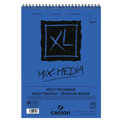 Afbeelding van Canson tekenblok XL Mix Media 300 g/m² ft A3, blok met 30 vellen