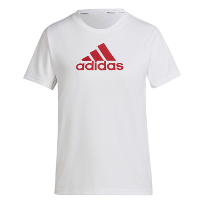 Abbildung von adidas Big Logo T Shirt Damen Weiß, Rot, Größe XS
