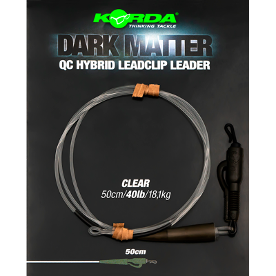 Afbeelding van Korda Dark Matter Leader QC Hybrid Clip Weed 50cm Karper onderlijn