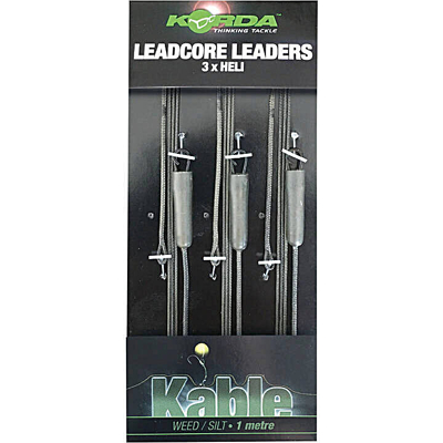 Afbeelding van Korda Leadcore Leaders 3x Heli (1m) Kleur : Weed Silt