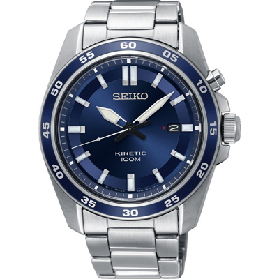 Afbeelding van Seiko SKA783P1 Horloge Kinetic staal zilverkleurig blauw 42,6 mm