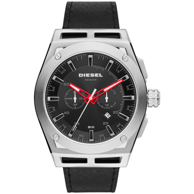 Afbeelding van Diesel DZ4543 Horloge Timeframe Chrono staal leder zilverkleurig zwart