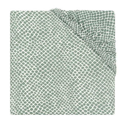 Afbeelding van Jollein hoeslaken groen slangenprint