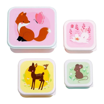 Afbeelding van A Little Lovely Company Snack Box Set Forest Friends 4st.