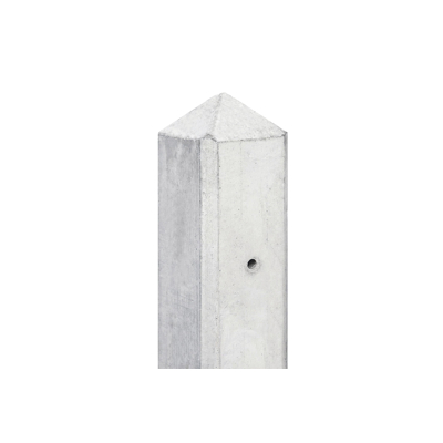 Afbeelding van Betonpaal Wit/grijs Met Diamant Kop 10x10x250cm Voor Schermen 150cm Hoog