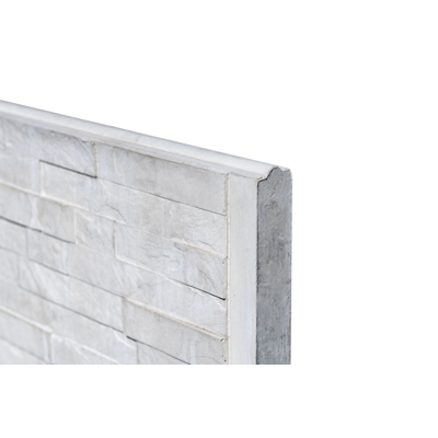 Afbeelding van Betonnen Onderplaat 2 zijdig Leisteenmotief Wit/grijs 4.8x36x180cm