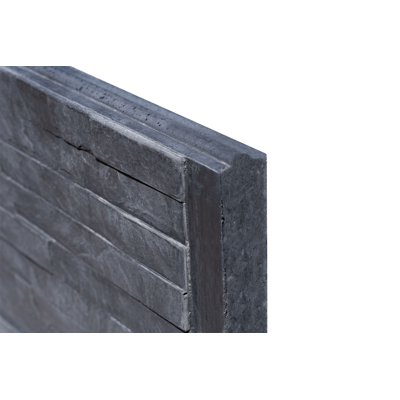 Afbeelding van Betonnen Onderplaat 2 zijdig Leisteenmotief Antraciet 4.8x26x184cm