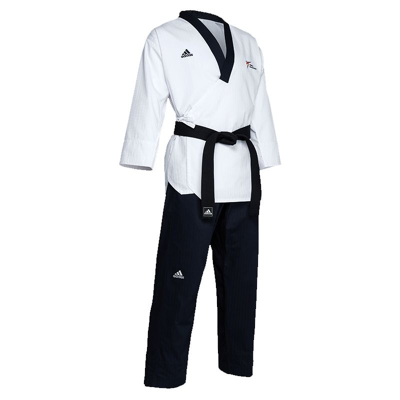 Afbeelding van Adidas Poomsae Taekwondopak Heren Wit/Donker Blauw 190 cm