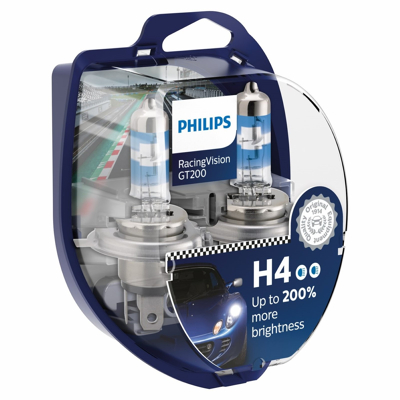 Afbeelding van Philips H4 Racing Vision GT200 12342RGTS2 Autolampen