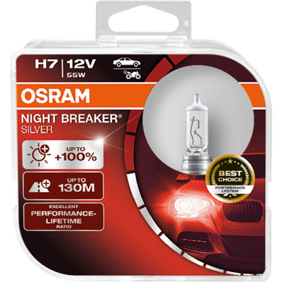 Afbeelding van Osram H7 Night Breaker Silver +100% 64210NBS Autolampen
