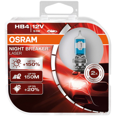 Afbeelding van Osram HB4 Night Breaker Laser +150% 9006NL Autolampen
