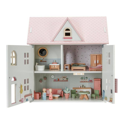 Imagen de Casa de muñecas madera FSC con muebles PINK Little Dutch